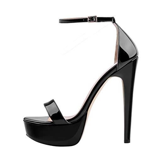 Only maker - sandali da donna con plateau, nero , 39 eu