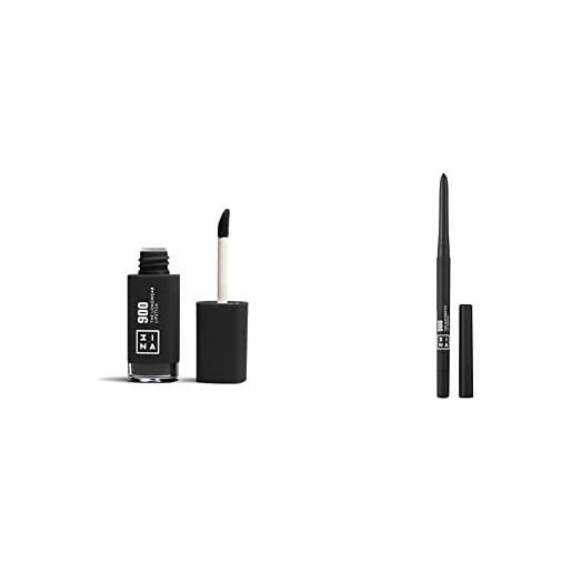 3ina makeup - vegan - the longwear lipstick 900 + the automatic lip pencil 900 - rossetto a lunga durata 12h - matita labbra retrattile a lunga durata - makeup set