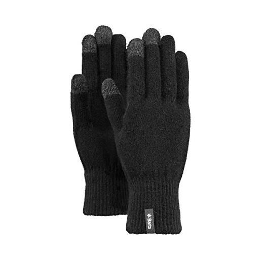Barts fine knitted touch, guanti unisex adulto, nero, m-l