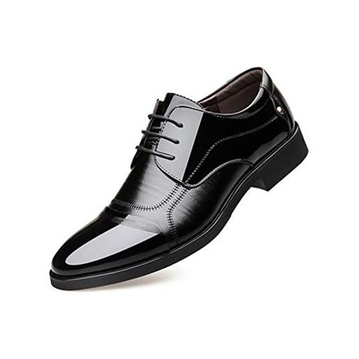 Ryehack oxford da uomo scarpe eleganti da cerimonia stringate in pelle scarpe da lavoro classiche scarpe brogue scarpe da sposa nero 43eu
