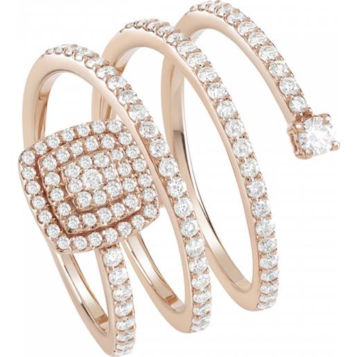 Salvini anello bagliori in oro rosa con diamanti