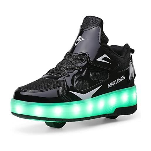 Rolltongoz scarpe con rotelle da bambina scarpe con luci ragazza scarpe da led ruota skateboard sneaker sportive con rotelle automatiche ruota multisports skateboard sneaker con ruote per bambini. 
