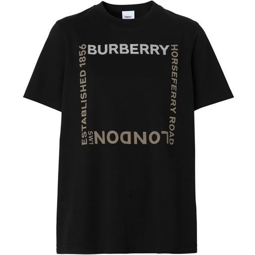 Burberry t-shirt con stampa horseferry - nero
