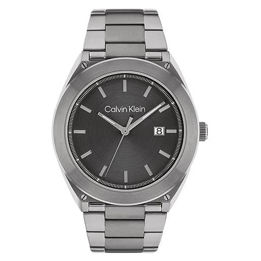 Calvin Klein orologio analogico al quarzo da uomo con cinturino in acciaio inossidabile grigio - 25200197
