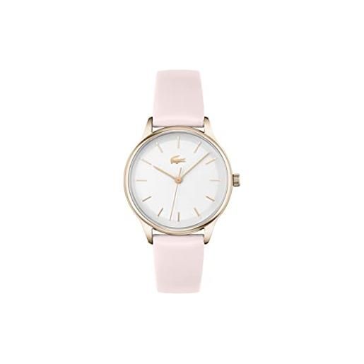 Lacoste orologio analogico al quarzo da donna con cinturino in pelle rosa - 2001258