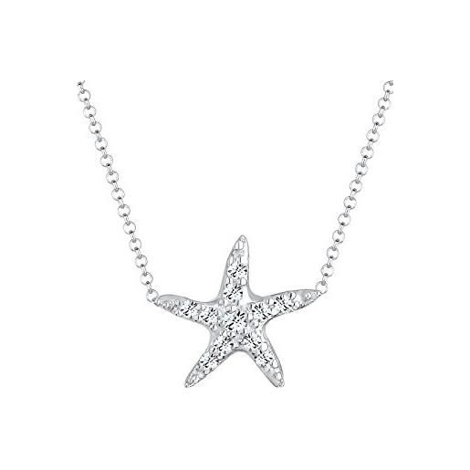 Elli - collana da donna con ciondolo a forma di stella marina, argento 925, cristalli bianchi con taglio a brillante - 0103652614_40