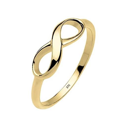 Elli premium anello infinity da donna in oro giallo 375, misura 12
