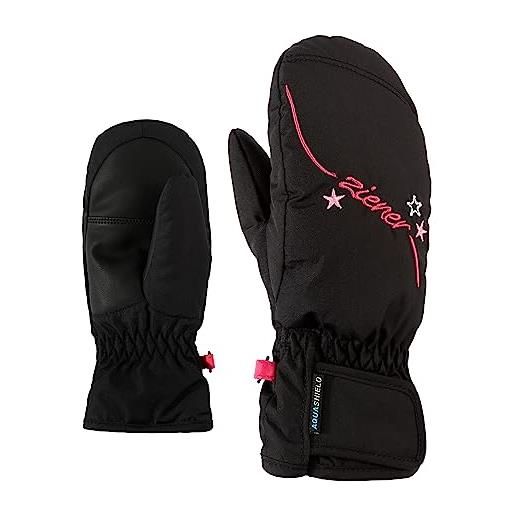 Ziener lulana as mitten girls - guanti da sci da ragazza, 6 l, colore: nero