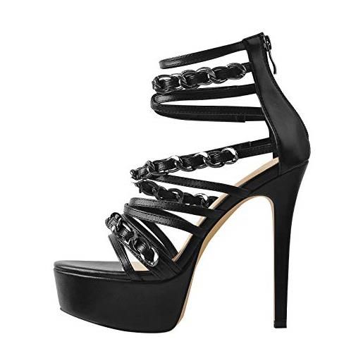 Only maker - sandali da donna con tacco alto, nero (nero ), 37 eu