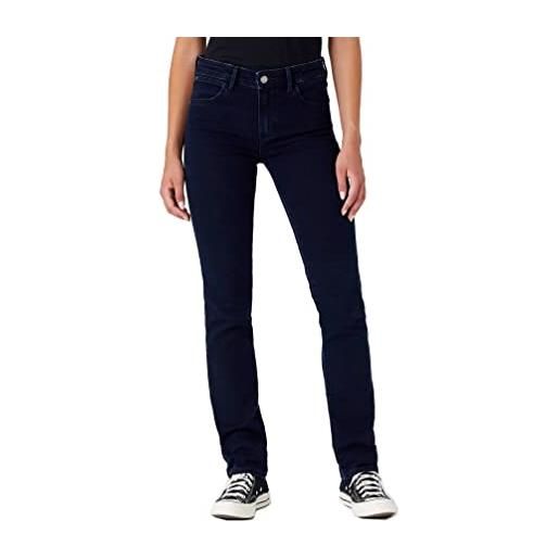 Wrangler straight jeans, nero (blue black), 28w / 32l donna