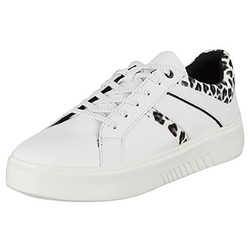Geox d nhenbus c, sneakers donna, bianco (white 01), 38 eu