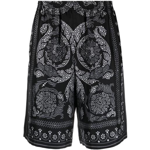 Versace shorts sportivi con stampa - nero