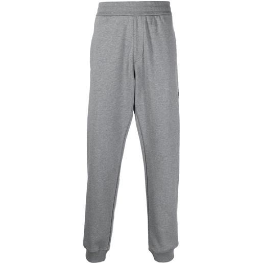 Versace pantaloni sportivi slim con stampa - grigio