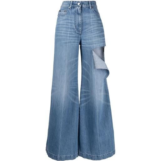 Peter Do jeans a gamba ampia con effetto vissuto - blu