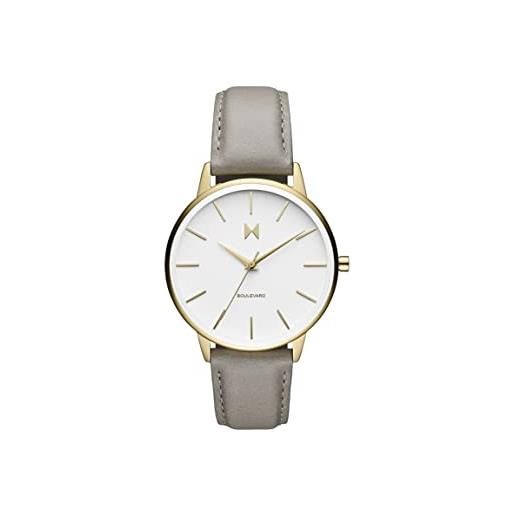 MVMT orologio analogico al quarzo da donna collezione boulevard con cinturino in pelle o in acciaio inossidabile bianco (white)