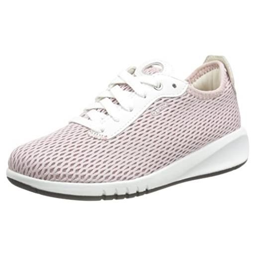 Geox donna d aerantis b sneakers donna, rosa/bianco (antique rose/white), 38 eu