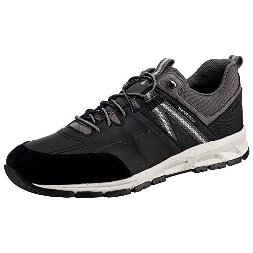 Geox u delray b wpf a, sneakers uomo, nero/grigio (black/grey), 43 eu
