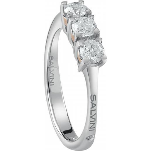 Salvini anello battito in oro bianco e oro rosa con diamanti