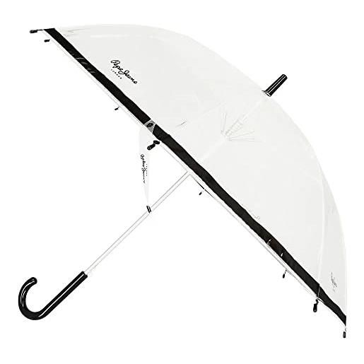 Pepe Jeans lexy ombrello nero poliestere con bastone in alluminio, nero, ombrello