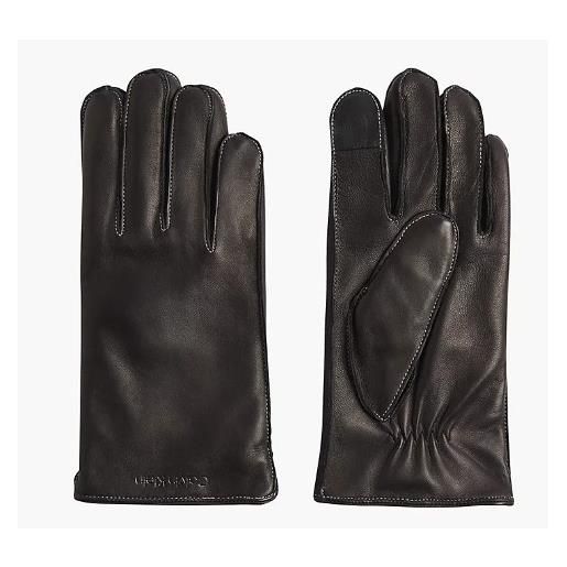 Calvin Klein Jeans calvin klein accessori stitched leather gloves ck black uomo