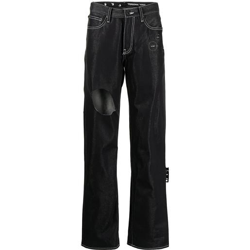 Off-White jeans con dettaglio cut-out - nero