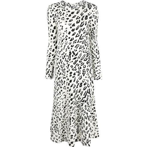 Polo Ralph Lauren abito midi leopardato - bianco
