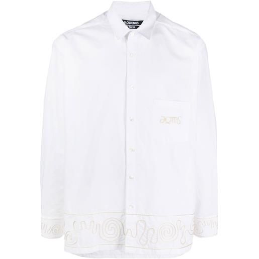 Jacquemus camicia con ricamo - bianco