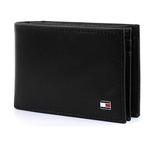 Tommy Hilfiger eton mini cc flap & coin pocket, portafoglio uomo, nero(schwarz (black 990), 11x7.5x2 cm (b x h x t)