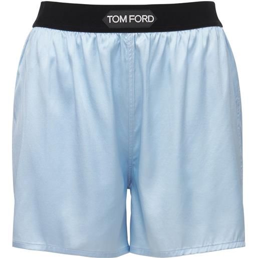 TOM FORD shorts in raso di seta con logo