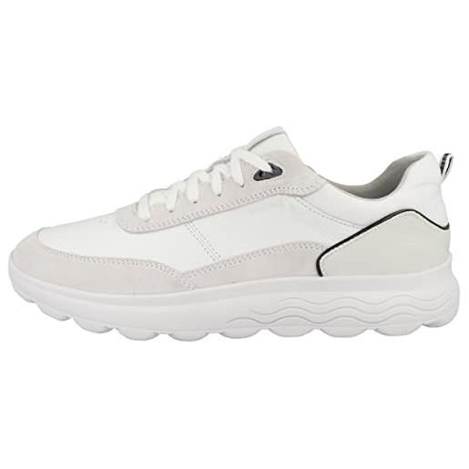 Geox uomo u spherica c sneakers uomo, bianco (white/off white), 46 eu