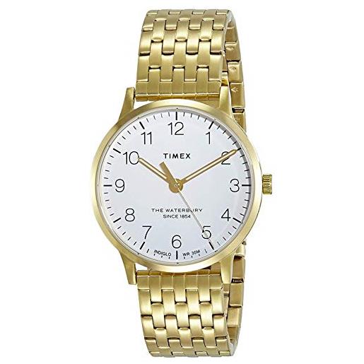 Timex waterbury classic white dial stainless steel band ladies watch
