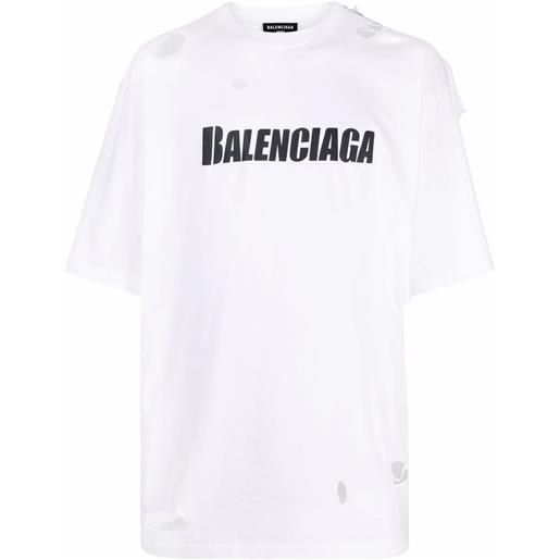 Balenciaga t-shirt caps - bianco