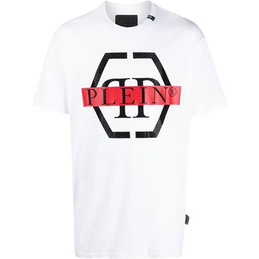 Philipp Plein t-shirt con stampa hexagon - bianco