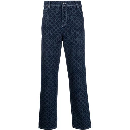 Charles Jeffrey Loverboy jeans dritti con motivo geometrico - blu