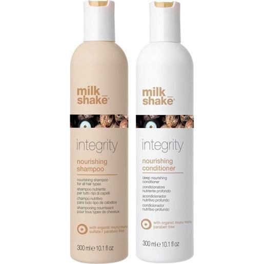 milk_shake integrity nourishing shampoo + conditioner 300+300ml - kit nutriente intensivo tutti ti pi di capelli