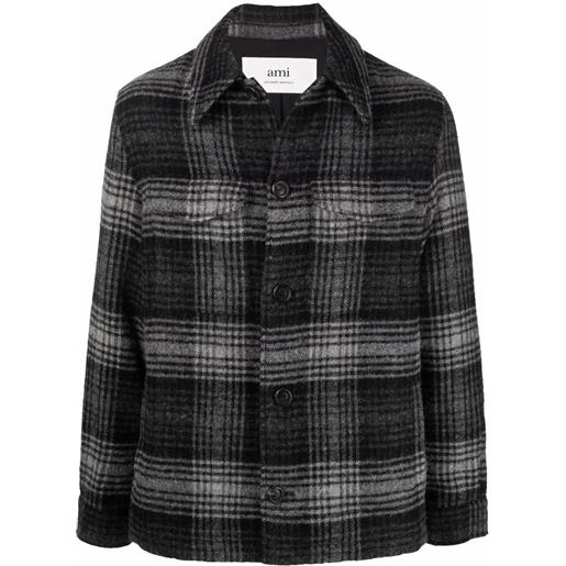 AMI Paris giacca-camicia a quadri - nero