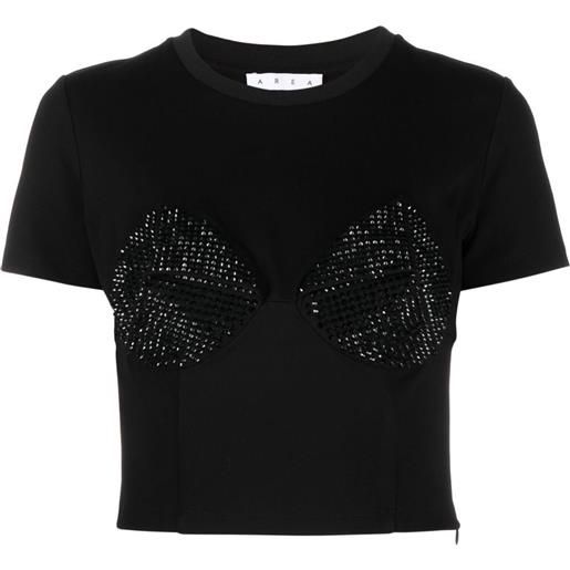AREA t-shirt crop con decorazione - nero