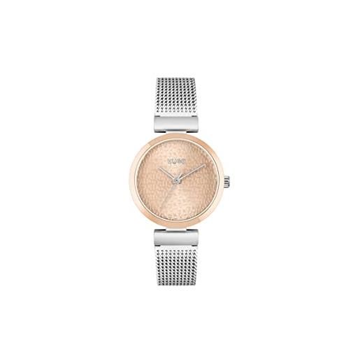 Hugo orologio analogico al quarzo da donna con cinturino in maglia metallica in acciaio inossidabile argentato - 1540127