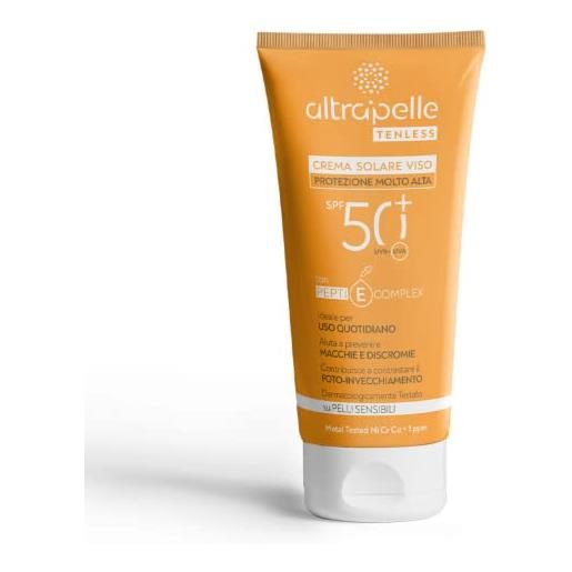Altrapelle - crema solare spf50+ - per viso mani collo e decolletè - 50 ml - protezione solare antimacchie - per tutti i tipi di pelle - formato da viaggio - made in italy