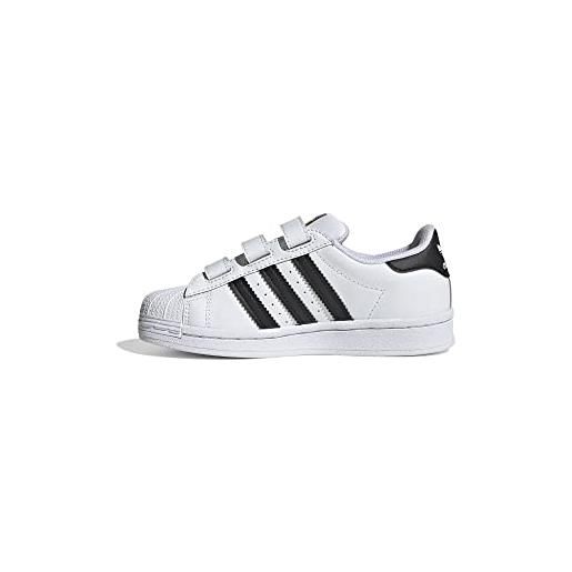Adidas superstar cf c, scarpe da ginnastica unisex - bambini, bianco/nucleo nero/bianco, 32 eu