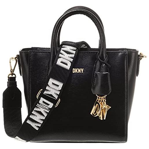 DKNY women's valery small satchel, black, one size, bambine e ragazze, nero/oro, einheitsgröße