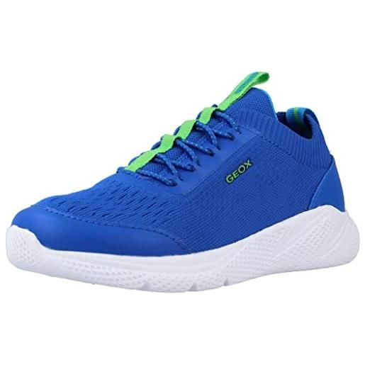 Geox j sprintye boy, scarpe da ginnastica bambini e ragazzi, blu (royal green), 37 eu