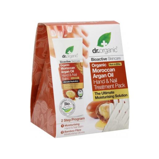 Dr organic argan hand cream pack con guanto in bambu'