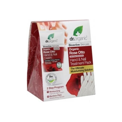 Dr organic rose otto rosa cream pack crema mani con guanto in bambu' special pack