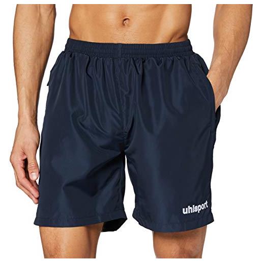 uhlsport, pantaloncini sportivi con slip interni essential, blu (marine 14), xxs/xs