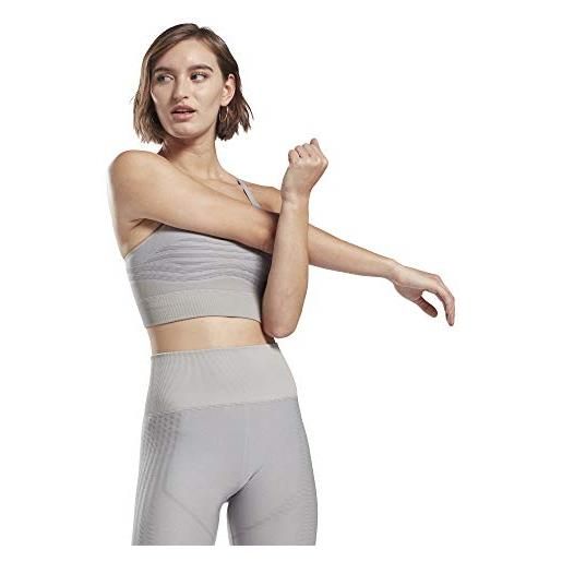 Reebok sr strappy seamless bra reggiseno sportivo, donna, donna, reggiseno sportivo, fk5375, powgry, xl