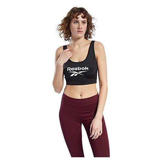 Reebok cl f vector bralette reggiseno sportivo donna, donna, reggiseno sportivo, ft8189, nero, xxs