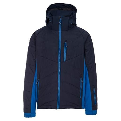Trespass abbotsbury - giacca imbottita antivento calda da uomo, con cappuccio rimovibile e gonna da neve, confezione da 1