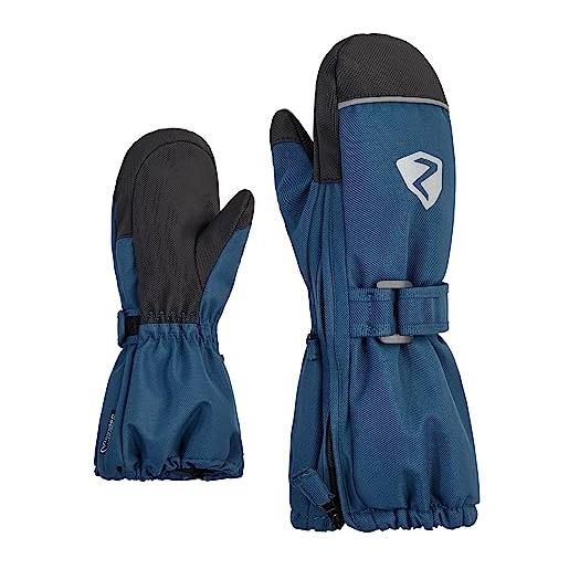 Ziener guanti da sci unisex per bambini, per sport invernali, impermeabili, extra caldi, in lana, galaxy print, 98 cm