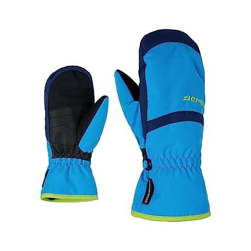 Ziener lejanos as(r) mitten glove junior, guanti da sci/sport invernali, impermeabili, traspiranti. Bambini, persiano blu, 3.5